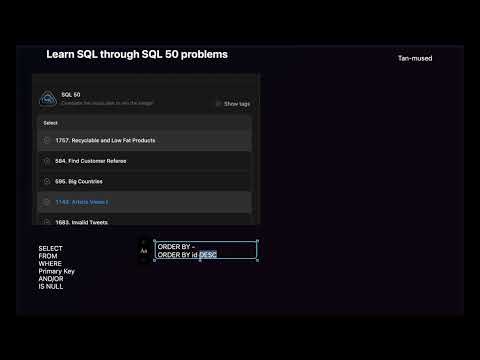LeetCode SQL 50 Problems | #4 - Article Views I | SQL Tutorial for Beginners | Tan-mused