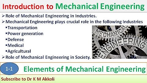 Role of Mechanical engineering in industry and society