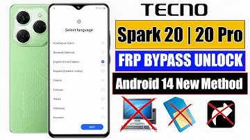 Tecno Spark 20 Pro FRP Bypass Andriod 14 | Tecno Spark 20 Google Account Unlock Without Pc 2025 