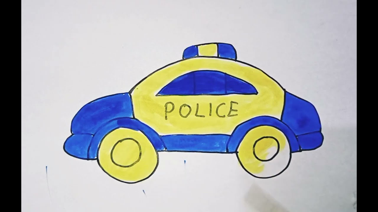 How To Draw A Police Car For Kids Step By Step
