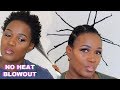 HOW TO BLOW OUT HAIR WITHOUT HEAT | AFRICAN THREADING METHOD