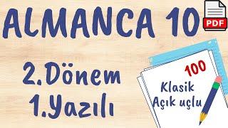 Almanca 10. Sınıf 2. Dönem 1. Yazılı Soruları Almanca Yazılıya Hazırlık Pdf Si Açıklamada