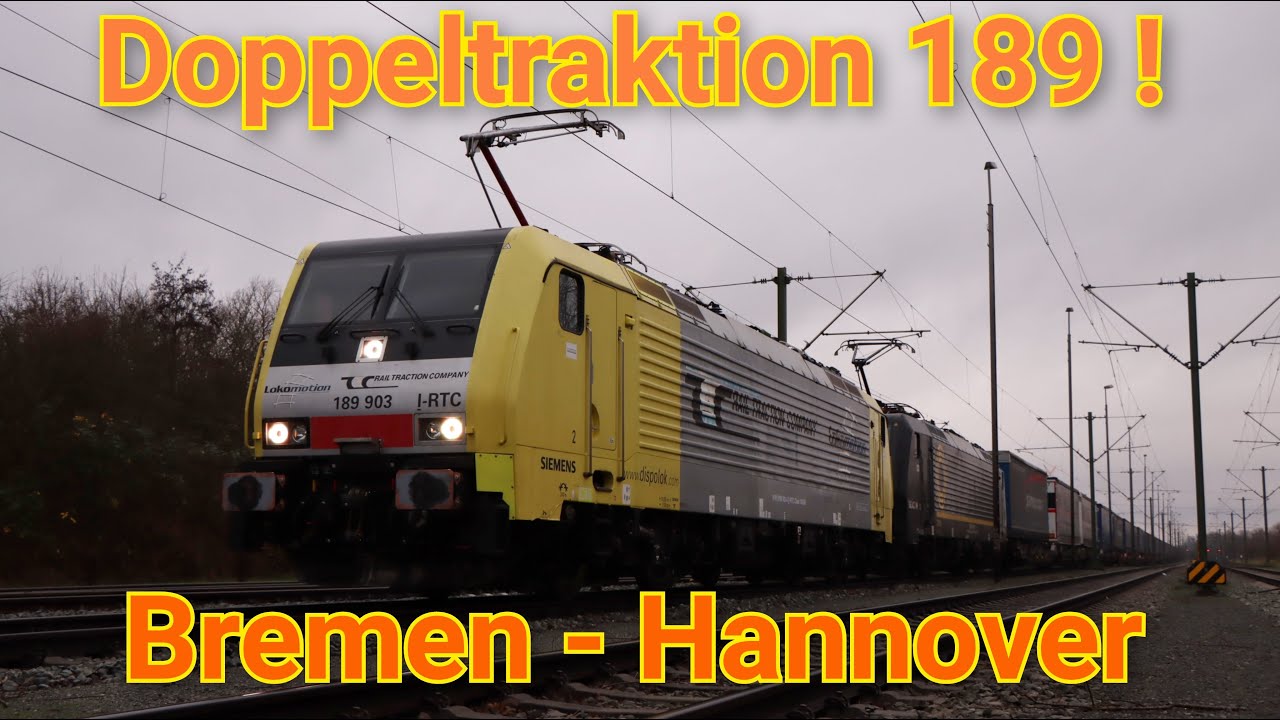 Doppeltraktion 189 ! Führerstandsmitfahrt von Bremen-Neustadt nach Hannover Messe / Laatzen