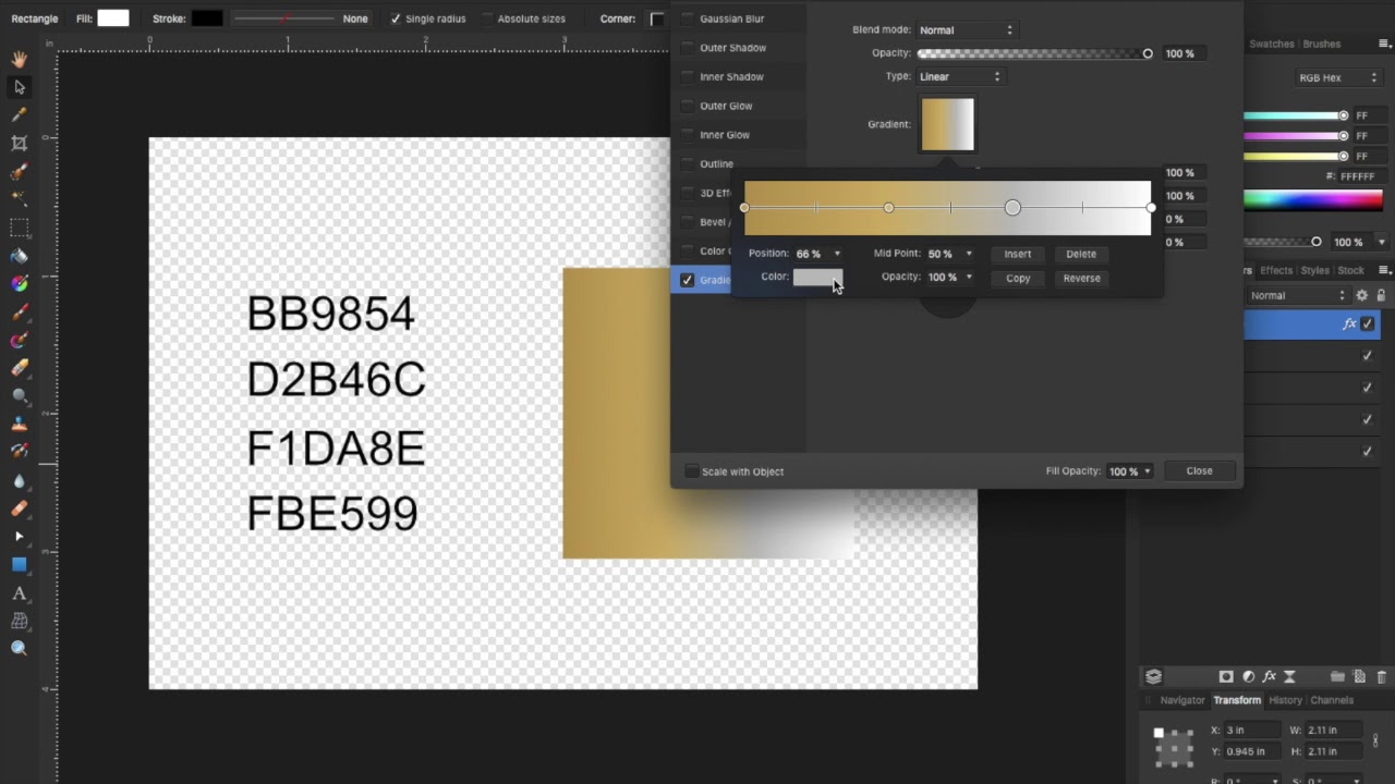 AFFINITY PHOTOMETALLIC GOLD USING GRADIENT YouTube