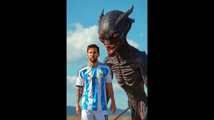 Messi neymar's mbappe Lion vs ronaldo's alien #ronaldo #neymar #messi #footballer