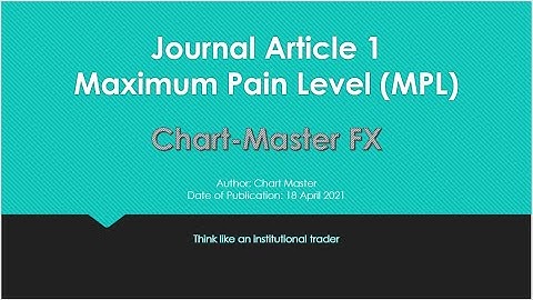 Maximum Pain Level (MPL) || Forex Trading || Journal Article 1