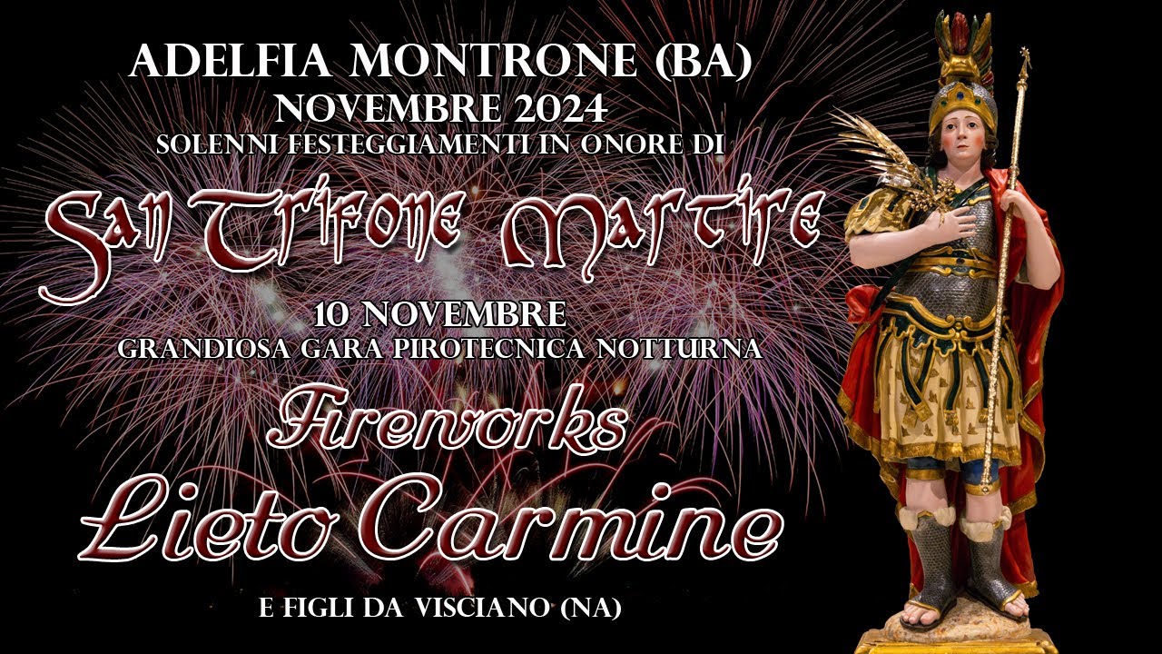 ADELFIA - MONTRONE (Ba) - S. TRIFONE MARTIRE 2024 - FIREWORKS LIETO CARMINE (Daylight Show)
