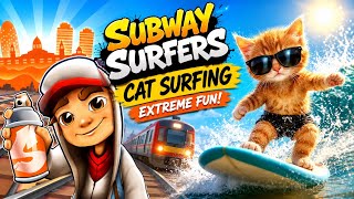 Subway Surfers 🐱 Cat Surfing Challenge 🌊 Funny Gameplay 😂 #shorts  screenshot 2