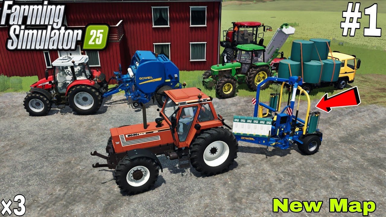 Bale Packs Grass in Farming simulator 25 Gameplay 