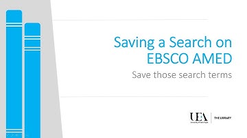 Saving a Search on EBSCO AMED