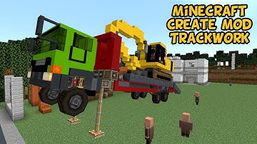 Minecraft : Build Working Self-Loader Truck  using Create Mod & Trackwork with Simple Tutorial