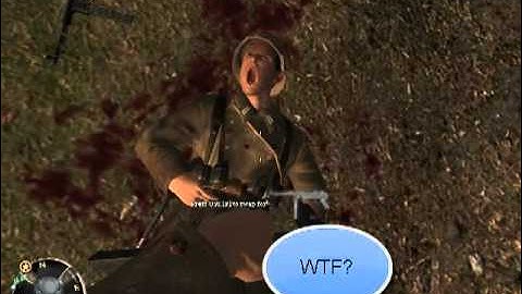 CALL OF DUTY 2 GLITCH : DEAD GERMAN SOLDIER TALKING