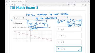 TSI Math Exam 3 Part 1