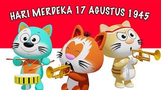 Hari Merdeka 17 Agustus 1945 🎉 Versi Anak-Anak Animasi 3D Kucing Lucu 🇮🇩 Meriahkan Kemerdekaan!