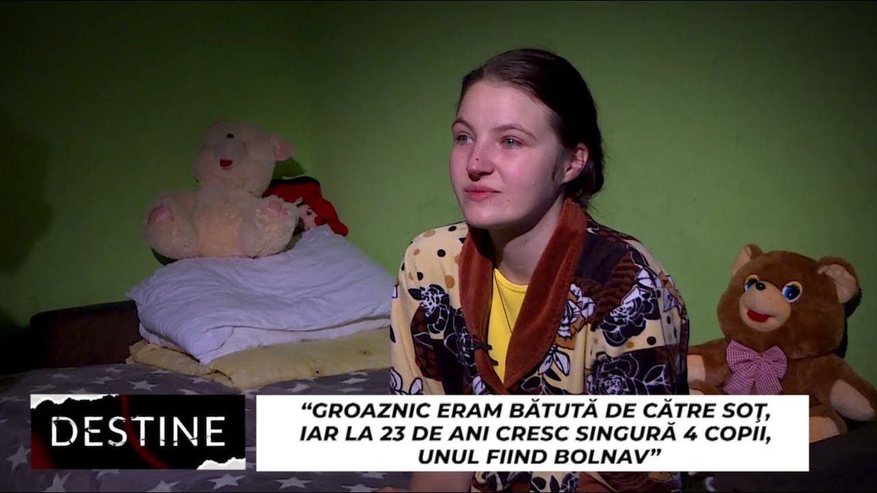 DESTINE: “Mama era plecată de acasă, iar tata se dădea la mine. La 23 de ani cresc singură 4 copii”