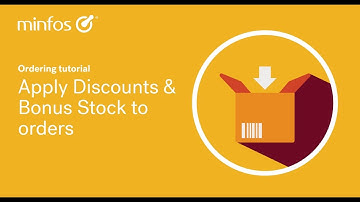 Apply Discounts and Bonus Stock to orders in Minfos