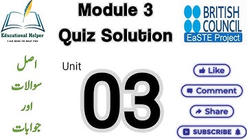 Module 3 Unit 3 Quiz solution #EaSTE #module3 #Unit3Quiz