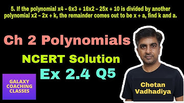 Ex 2.4, Q5 Class 10 Maths, Ncert Solution, Chapter 2 Polynomials