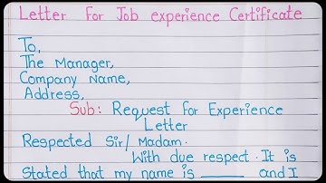Request letter for experience certificate || How to write application for experience certificate.