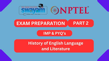 History Of English Language And Literature Part 2 | NPTEL Exam Series | MYSWAYAM || @MySwayam #nptel