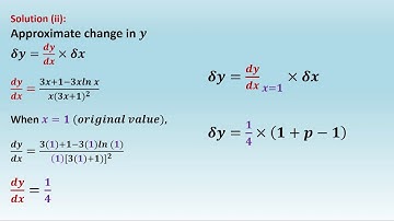 Mathematics  G11 Differentiation, Application to small increments and approximations