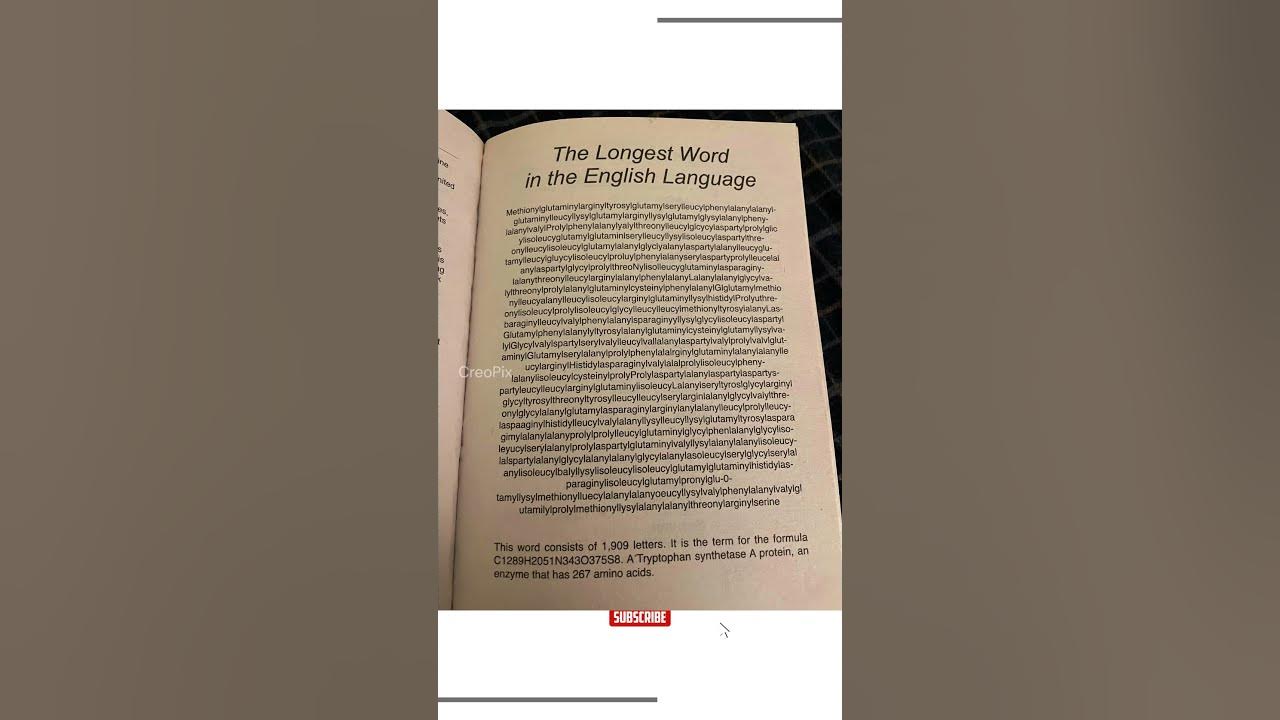The longest word in the english language