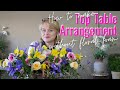 How to make a TOP TABLE ARRANGEMENT without floral foam. Using wire netting - no foam
