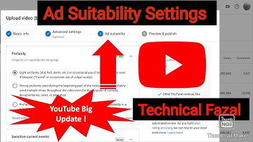Ads Suitability Youtube Setting  || Youtube  Ad Suitability Enable|| Technical Fazal