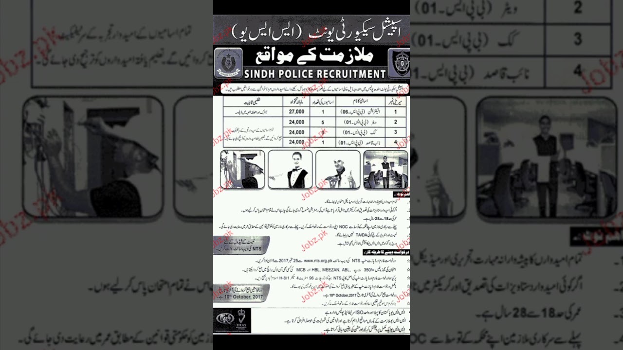 Sindh police ssu jobs 2025