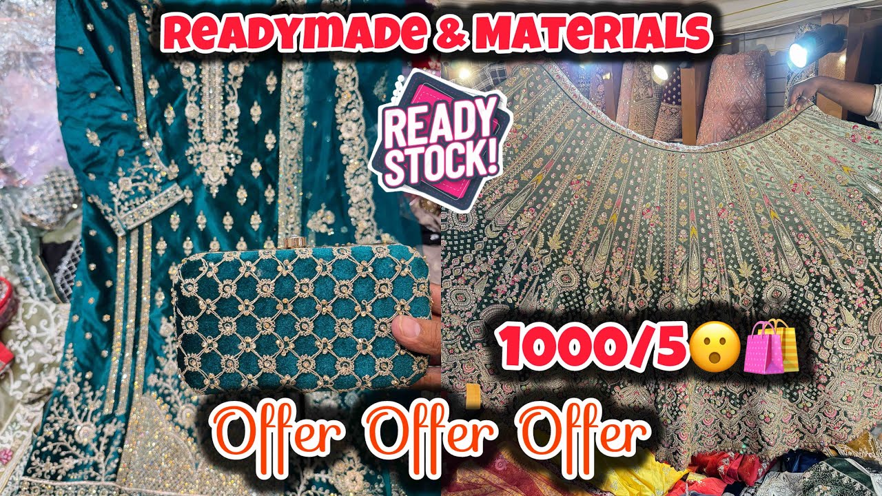 READY STOCK || 1000/5🛍️” Cotton Suits & Creap Work Suits” Readymade Suits & Weddiing Dresses 