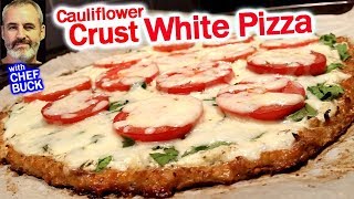 Make a delicious white pizza on cauliflower crust that will not fall
apart after baking. sauce is cheesy and creamy less acidic th...