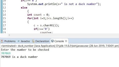 Duck number | Programming in JAVA | Eclipse | Subscribe for more