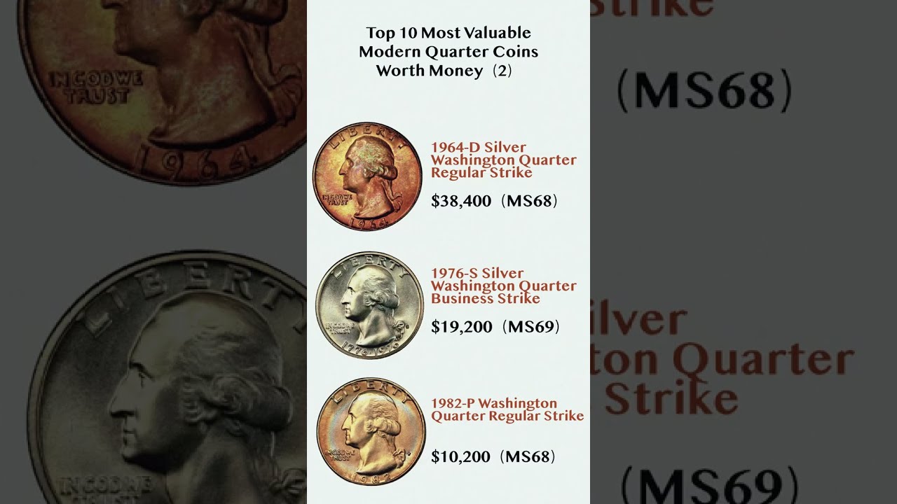 TOP 10 Most Valuable Modern Quarter Coins Worth Money 2 Coin Dollar Coincollecting