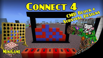Connect 4 MINI-GAME Survival & Command Block Designs | Minecraft Bedrock Minigame | MCPE XBOX PS