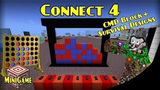 Connect 4 MINI-GAME Survival & Command Block Designs | Minecraft Bedrock Minigame | MCPE XBOX PS