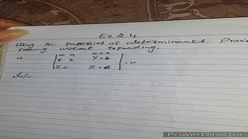 How to Using the Properties Of Determinants Prove the Following without Expanding.