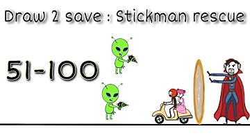 draw to save stickman rescue level 51 to 100 | draw to save stickman rescue | stickman