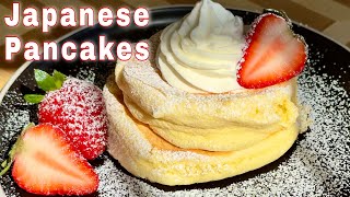 Fluffy Japanese Pancake. Jiggly Pancakes recipe. Soufflé Pancakes