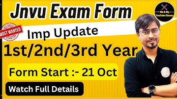 Jnvu Exam Form start* :- 1st/2nd/3rd year (Regular,Private, Ex-Student) Last date 21th Oct .