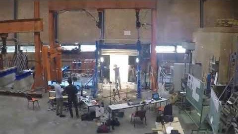 Time-lapse of one test on a RC wall with shape-memory alloy rebars