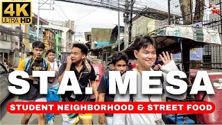 [4K] CRAZY Sta. Mesa Manila PUP Students Neighborhood & Street Foods Walk Tour