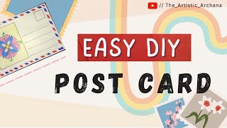 Easy POST CARD Making | How to make a post card | DIY For school projects.