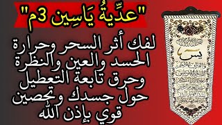 عدية ياسين 3مرات لفك أثر السحر وحرارة الحسد والعين وحرق تابعة التعطيل حول جسدك وتحصين قوي بإذن الله