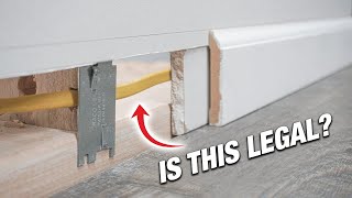 How To Run And Hide Electrical Cable Behind Baseboard Without Doing Drywall Repair Work Diy