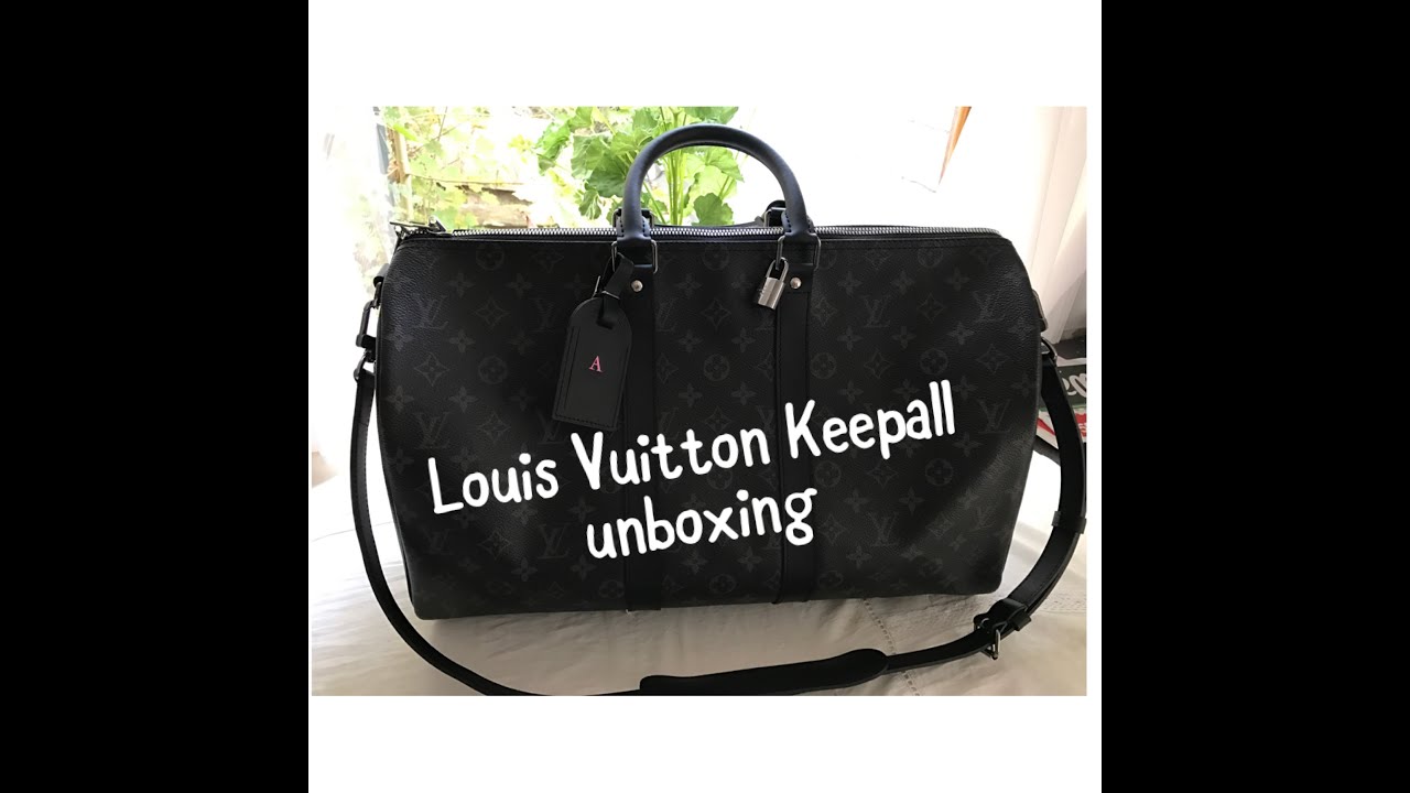 UNBOXING Louis Vuitton monogram eclipse keepall 45 bandouliere - YouTube