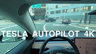 Tesla Autopilot 4K Holland Tunnel footage in a Model 3 Performance