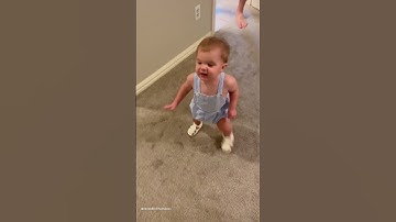 Adorable Tot Discovers His Squeaky Shoes! 😂