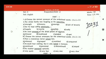 10thstd English revision test -2 model question paper 2022#avvai #question #10thstd #english