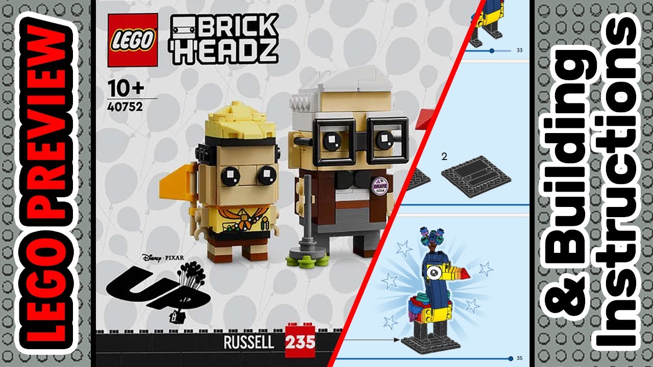 PREVIEW: 40752, LEGO BrickHeadz, Carl, Russell & Kevin​ & Building Instructions! LEGO 2024