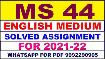 MS 44 Solved Assignment 2021-22 in ENGLISH | MS 44 Solved Assignment 2021-22 | MS 44 2021-22